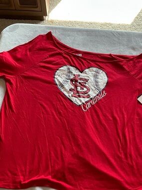 torrid Red Cardinals Heart Baseball Short Sleeve Tee